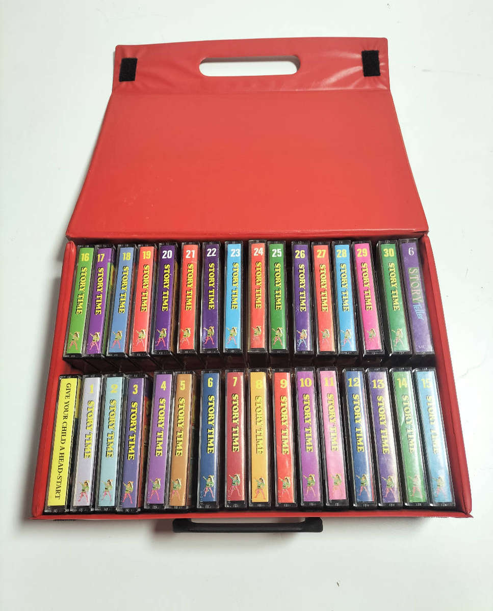 Vintage Collection of Children's Cassette tapes and Magazines in case