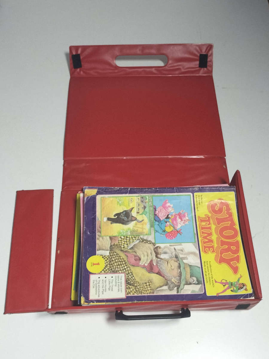 Vintage Collection of Children's Cassette tapes and Magazines in case