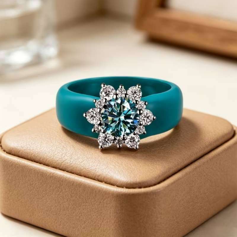 Beautiful Snowflake Zirconia Silicone Ring Size 7