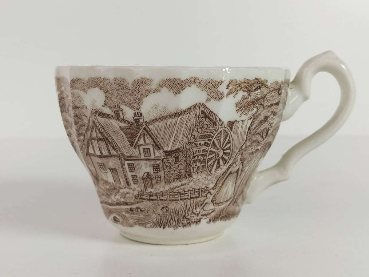 Vintage "The Mill" Brown by Alfred Meakin Tea Cup Set