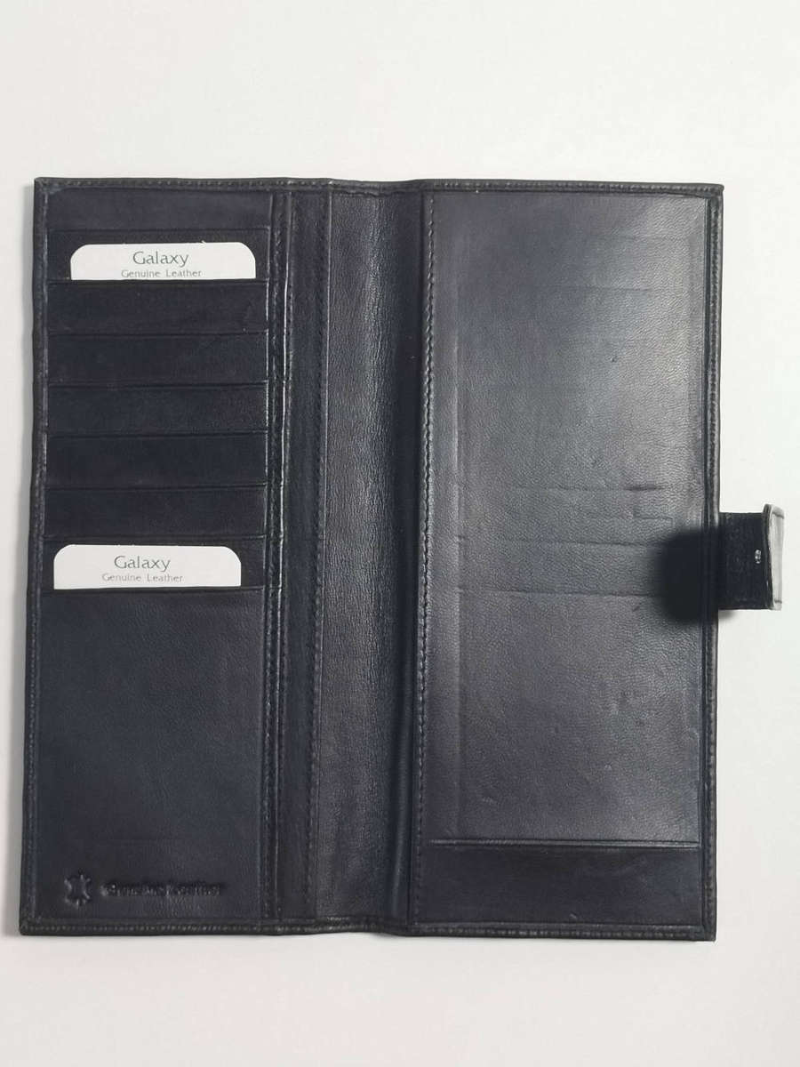 Large black leather wallet