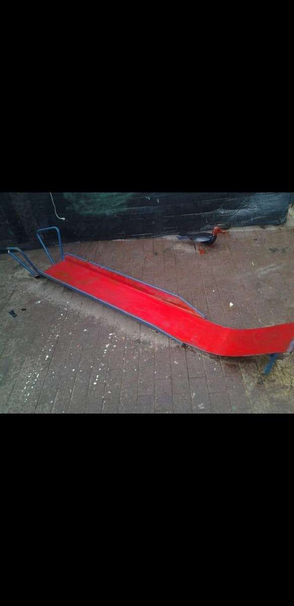 large steel kids slide