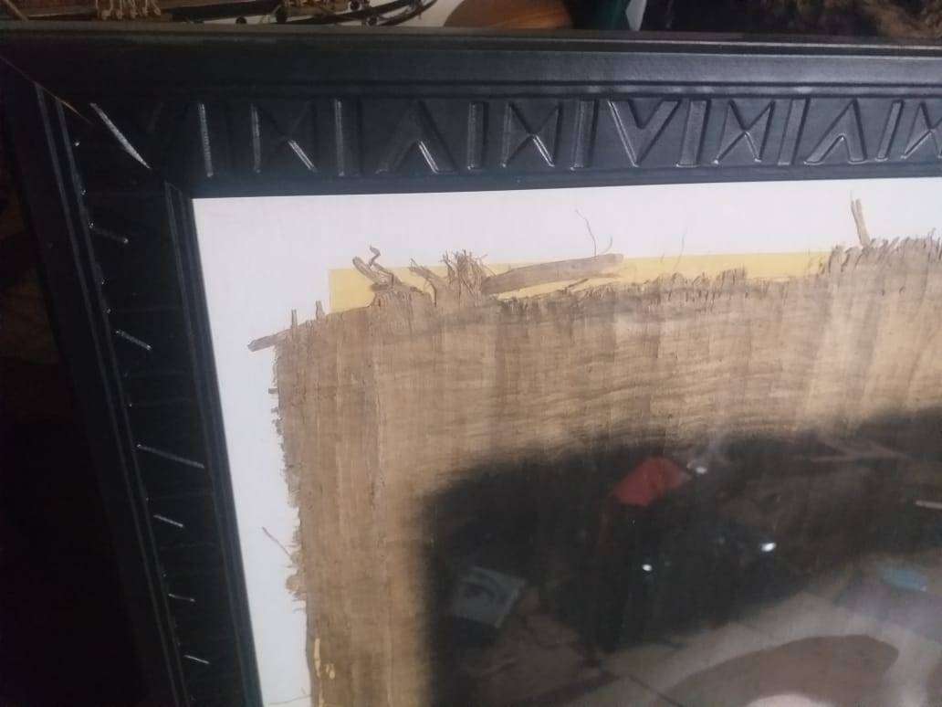 beautiful large framed art piece in glass/wood frame 1.09m x 790mm