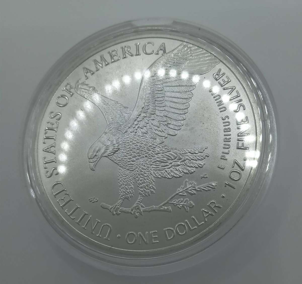 2025 USA LIBERTY WITH EAGLE ONE DOLLAR COMMEMORATIVE 1 OZ SILVER CLAD COIN IN CAPSULE