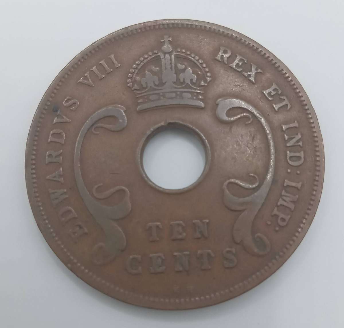 1936 EAST AFRICA TEN CENTS COIN- EDWARD VS VIII