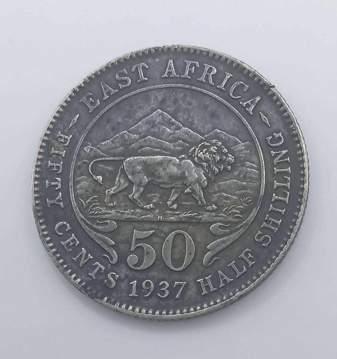1937 EAST AFRICA FIFTY CENTS (HALF SHILLING) COIN - GEORGIVS VI