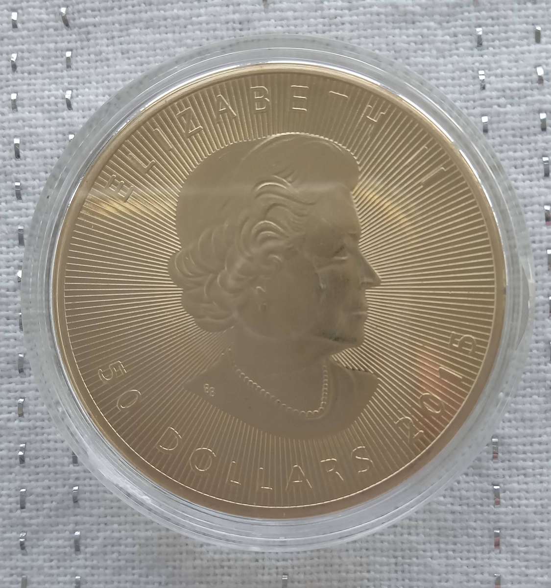 2015 CANADA LEAF COMMEMORATIVE 50 DOLLAR GOLD CLAD COIN FOR COLLECTION