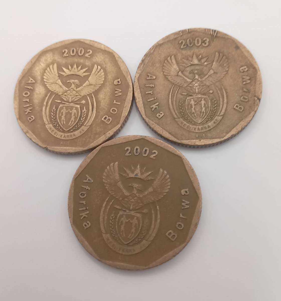 THREE RSA 2002 AND 2003 X 50 CENT SPORT COINS