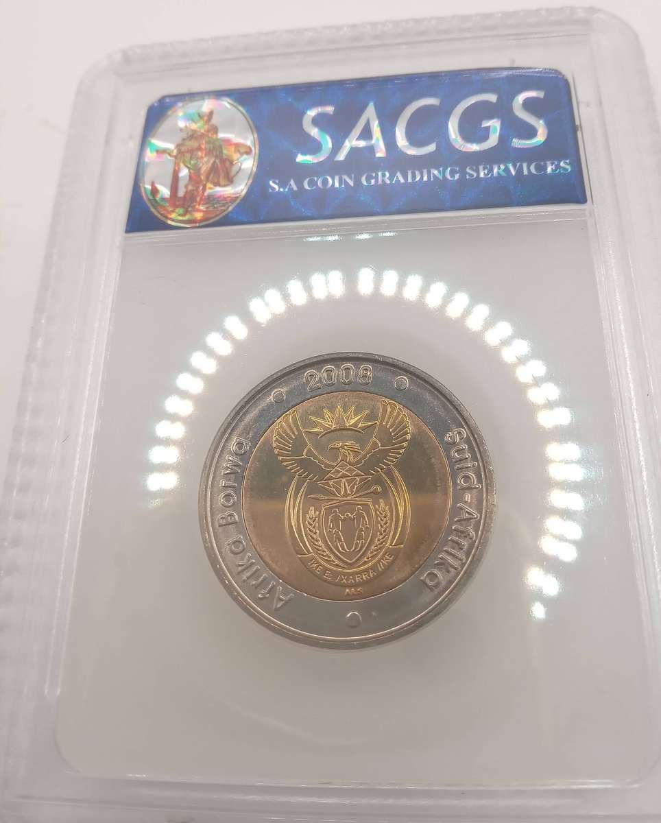 2008 RSA R5 COIN - MANDELA 90TH BIRTHDAY - IN BOX - MS 67