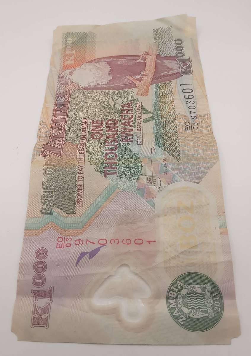 2011 ZAMBIA 1000 KWACHA BANK NOTE
