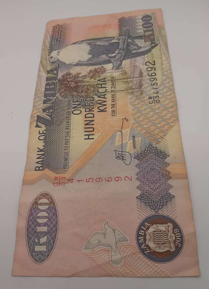 2009 ZAMBIA 100 KWACHA NOTE