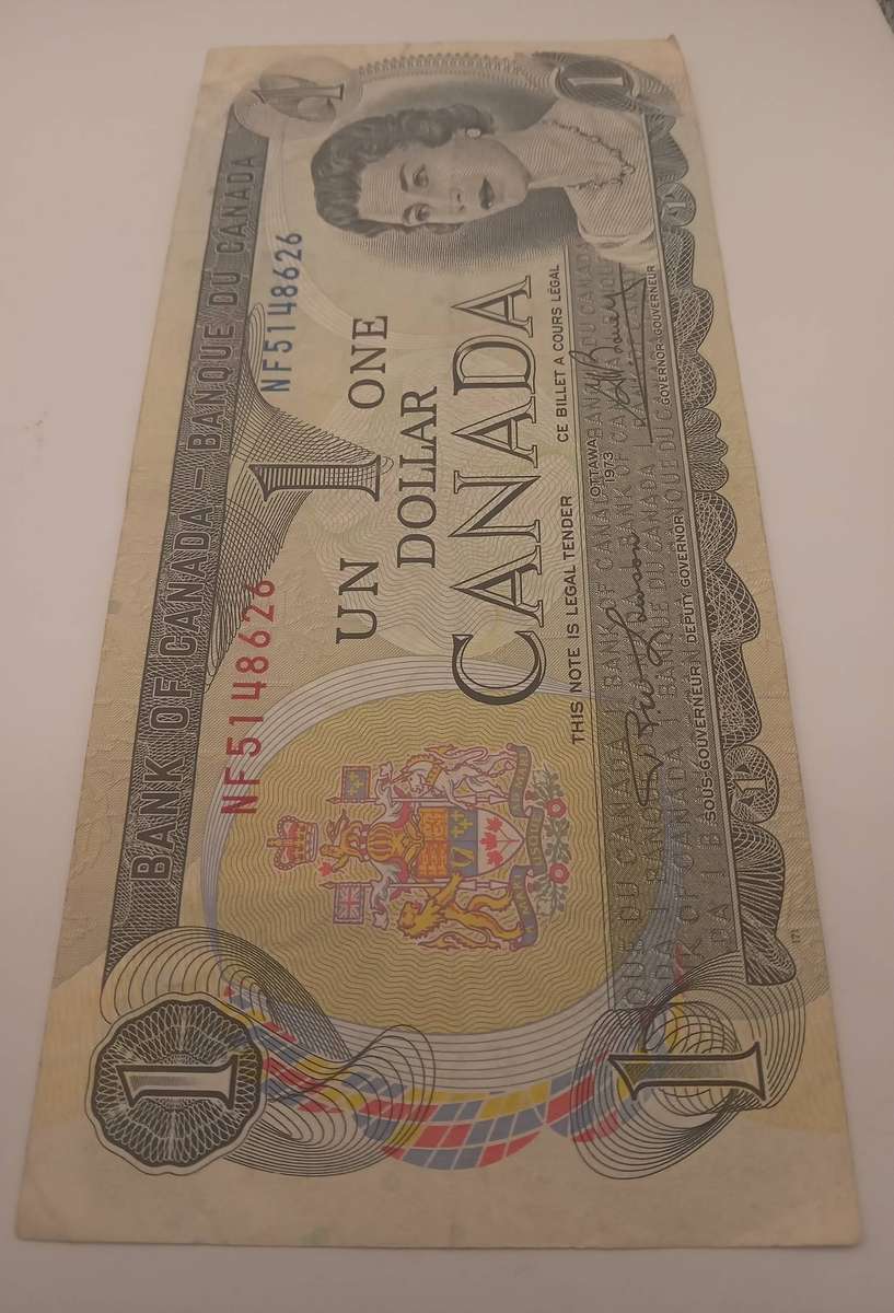 ONE CANADA ONE DOLLAR NOTE - 1973 OTTAWA