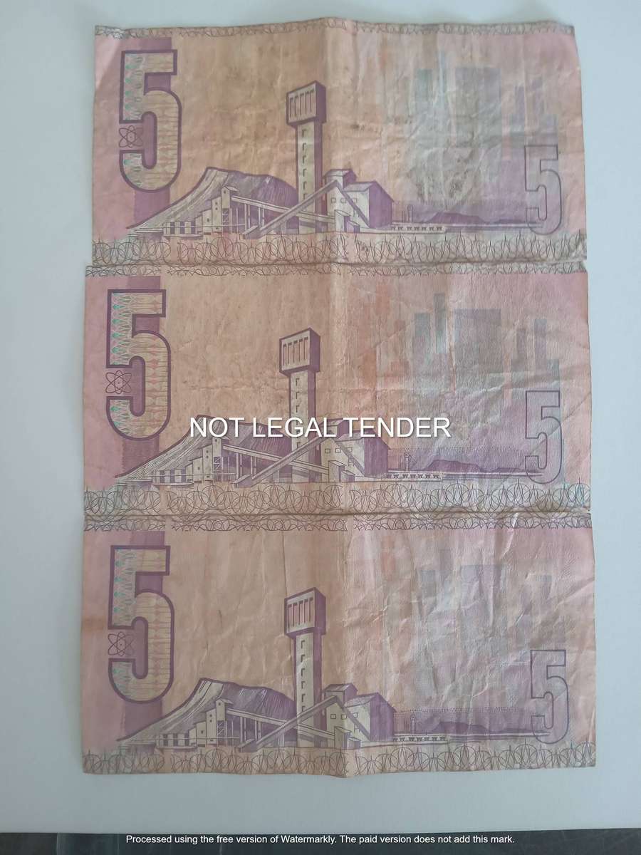 THREE SA FIVE RAND - GPC DE KOCK - BANK NOTES