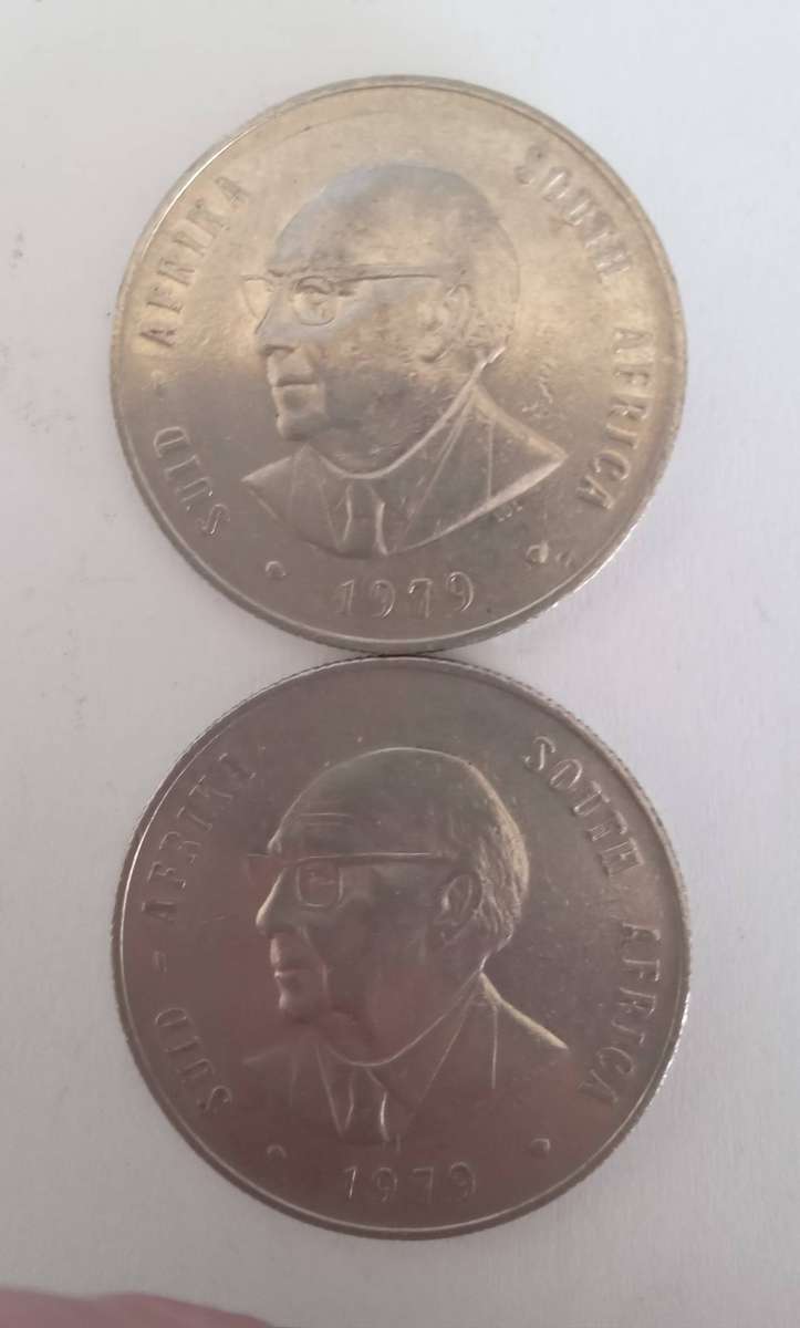 TWO 1979 SA ONE RAND COINS