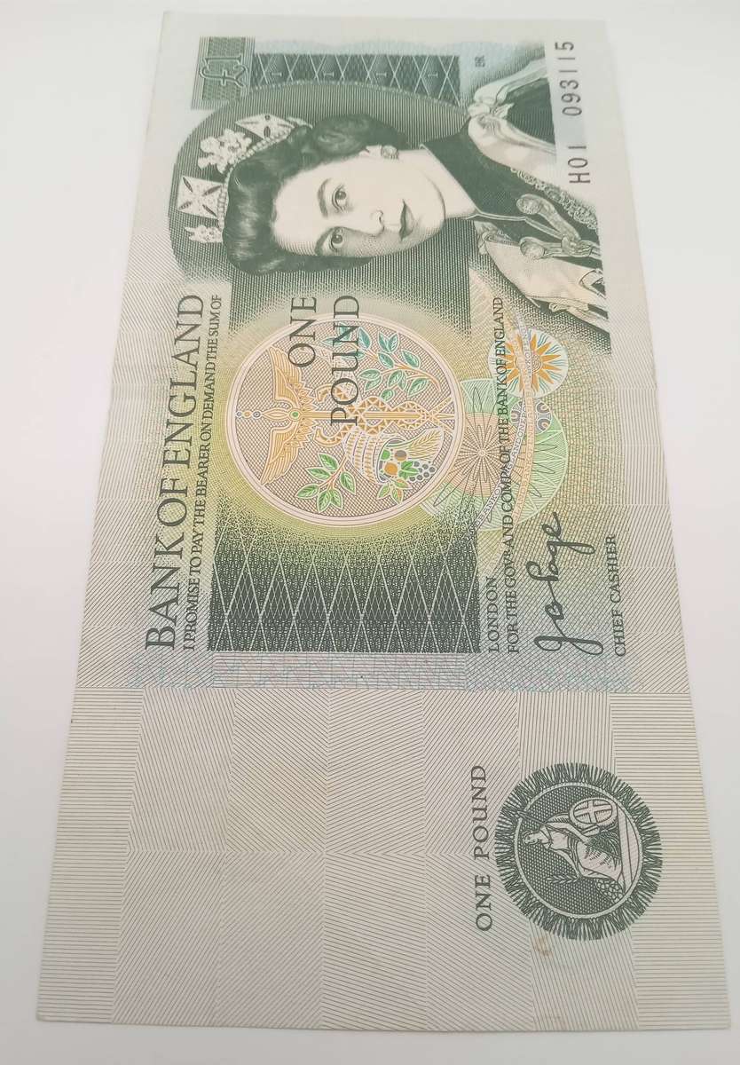 BANK OF ENGLAND JB PAGE ONE POUND NOTE SERIAL NR H0 1093115