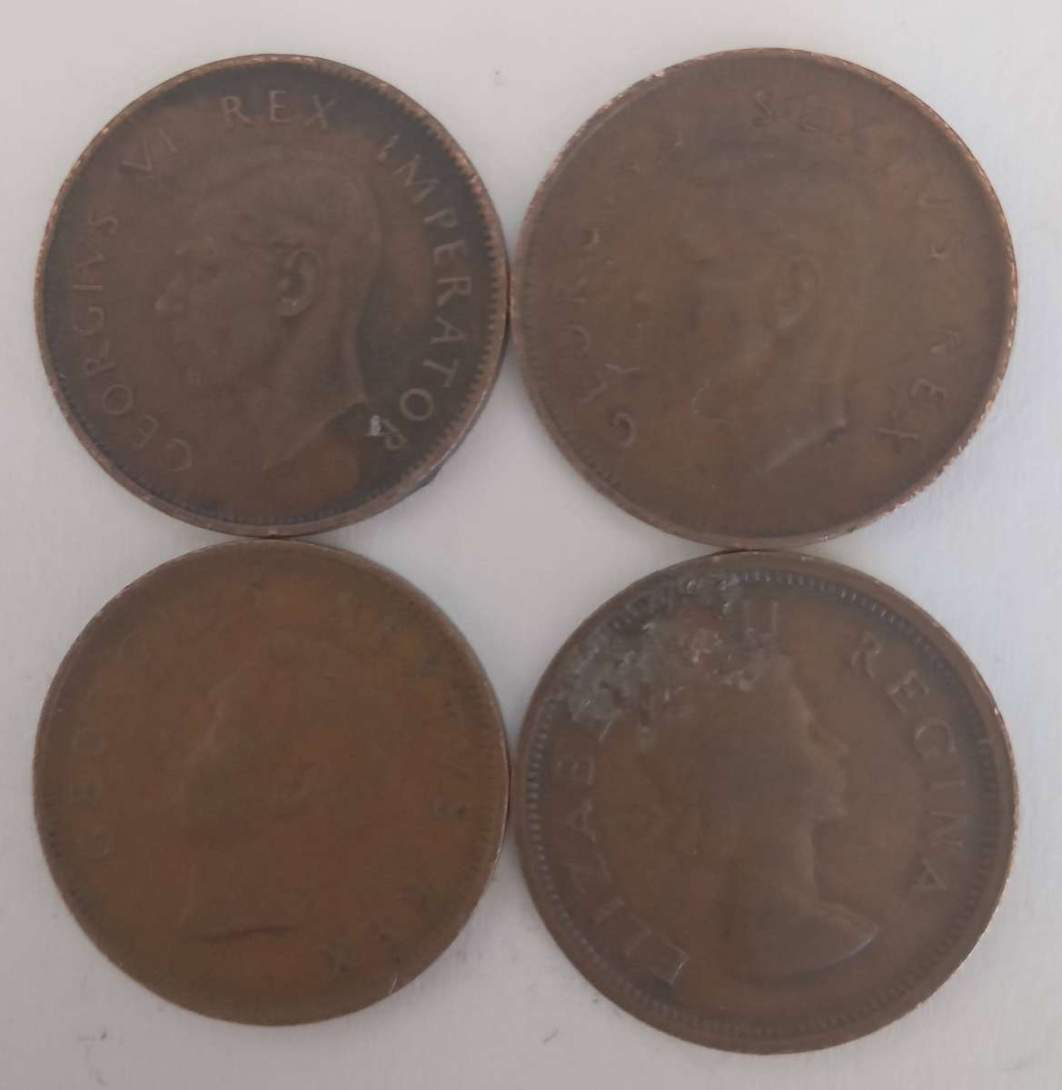 FOUR SA QUARTER PENNIES: 1 X 1946, 1 X 1950, 1 X 1951 AND 1 X 1955
