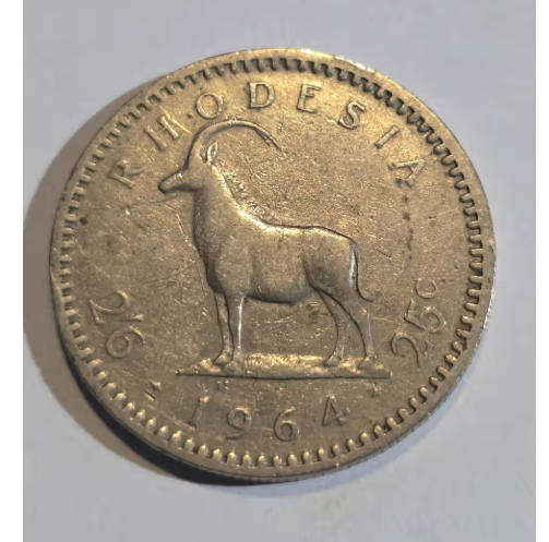 1964 Rhodesian 2.5 Shillings (2'6, 25c)
