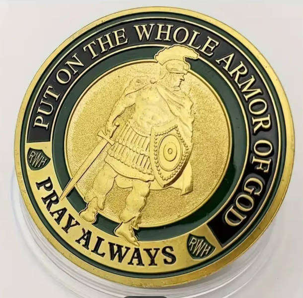 PUT ON THE WHOLE ARMOR OF GOD - PRAY ALWAYS - RELIGIOUS COIN