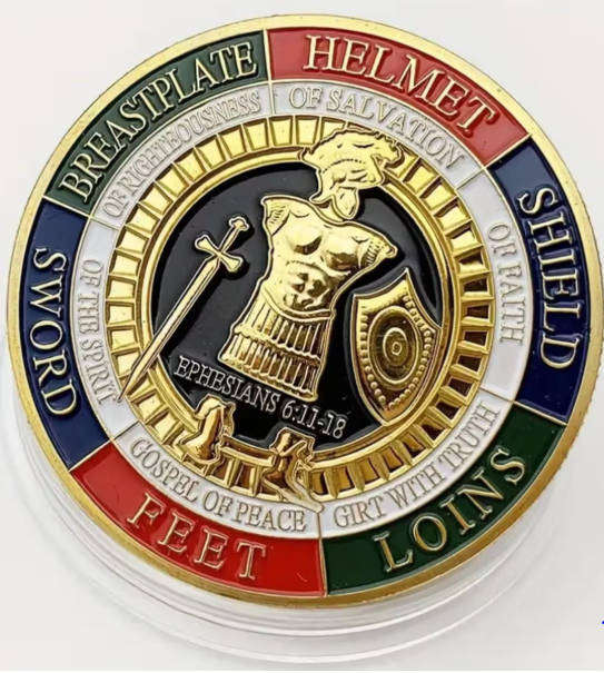 PUT ON THE WHOLE ARMOR OF GOD - PRAY ALWAYS - RELIGIOUS COIN