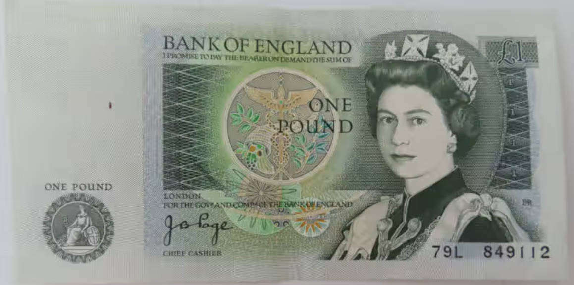 GREAT BRITAIN - BANK OF ENGLAND - ONE POUND NOTE -JB PAGE- UNC CONDITION