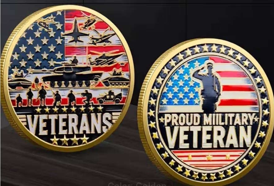 Proud Military Veteran Gold Clad Commemorative Coin