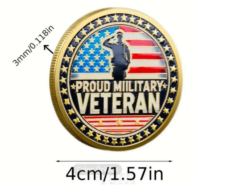 Proud Military Veteran Gold Clad Commemorative Coin