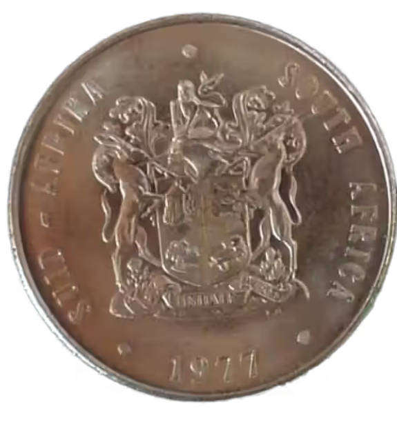 1977 South African 1 Rand Coin - UNC Condition