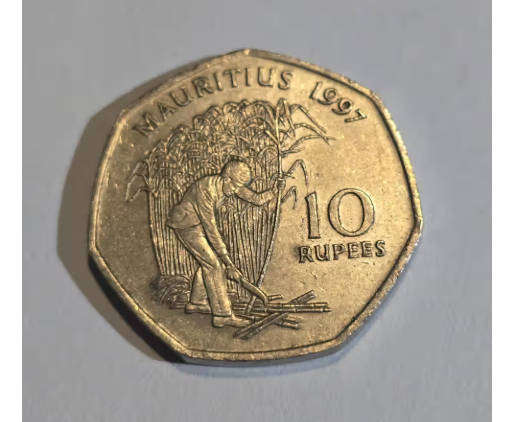 1997 Mauritius 10 Rupees - In AU Condition