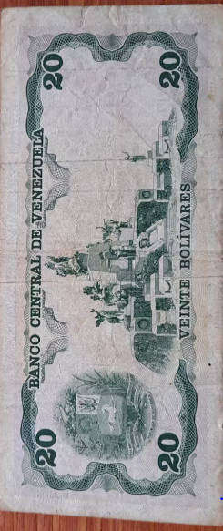 1992 Venezuela 20 Bolivares Banknote