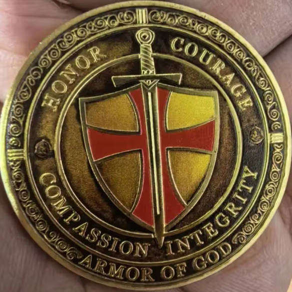HONOR OF GOD RELIGIOUS COMMEMORATIVE COIN IN CAPSULE - HONOR, COURAGE, COMPASSION AND INTEGRITY