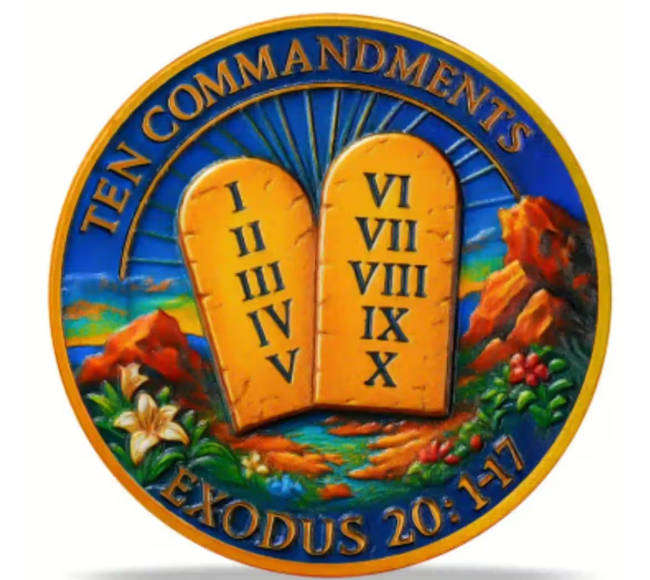 TEN COMMANDMENTS RELIGIOUS COMMEMORATIVE COIN IN CAPSULE