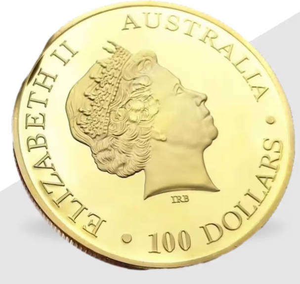 2015 Australian Kangaroo 100 Dollars Elizabeth II Collection 1 oz Gold Clad Commemorative Coin