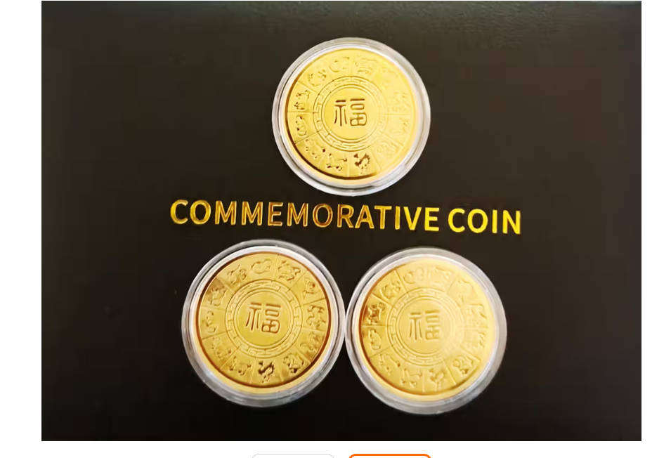 Three Piece Year of the Horse Commemorative Coin Set. Gold Clad