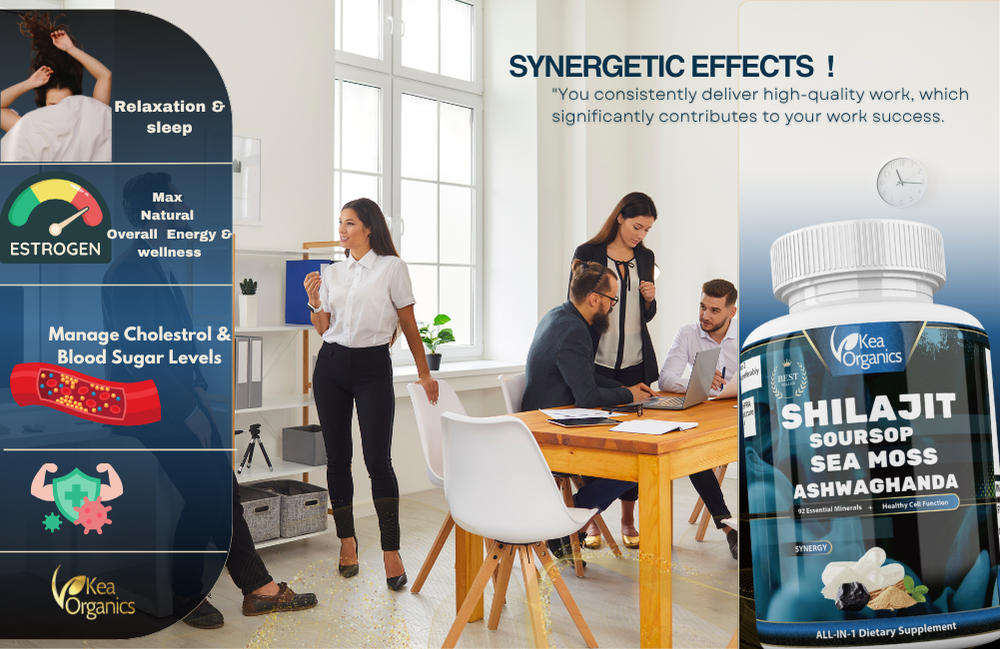 Shilajit,Sea Moss, Lion's Mane, Ashwagandha - 60 Veggie Capsules