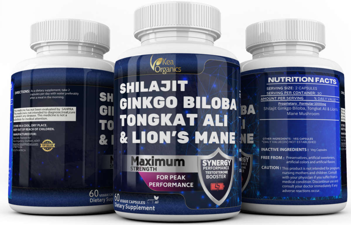 Shilajit, Ginkgo Biloba, Tongkat Ali, and Lion's Mane - 60 Caps