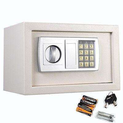 Durable Digital Electronic Safe Box with Keypad & Tubular Keys  4mm Steel