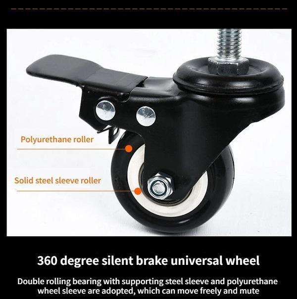 1700 Mobile TV Trolley Stand for 3270 Screens  Dual Shelf Floor Mount with Lockable Wheels & Hei