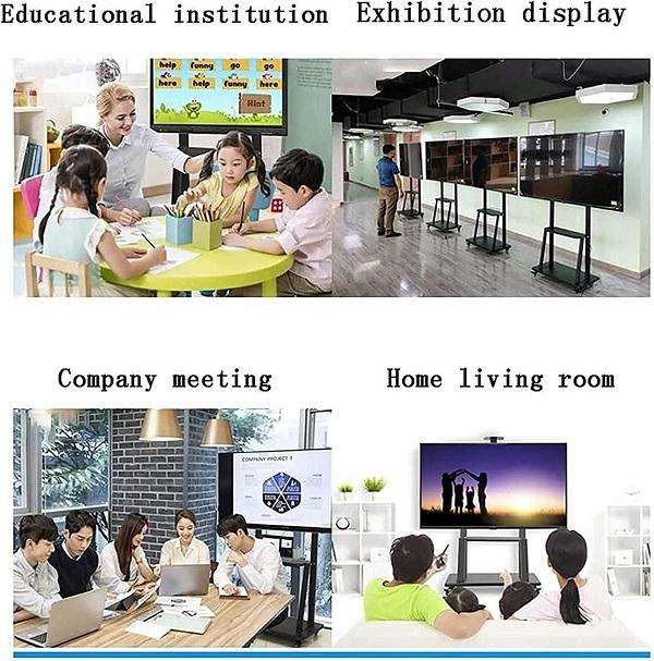 1700 Mobile TV Trolley Stand for 3270 Screens  Dual Shelf Floor Mount with Lockable Wheels & Hei