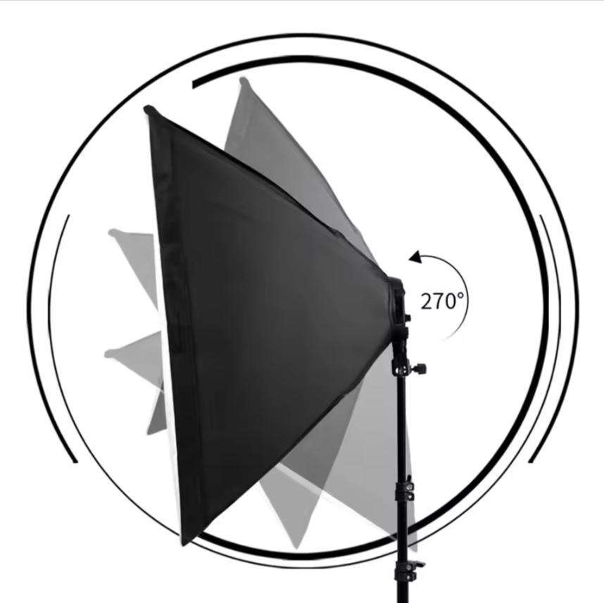 50x70cm Softbox Photography Lighting Kit  Studio Continuous Light with Stand & E27 Bulb