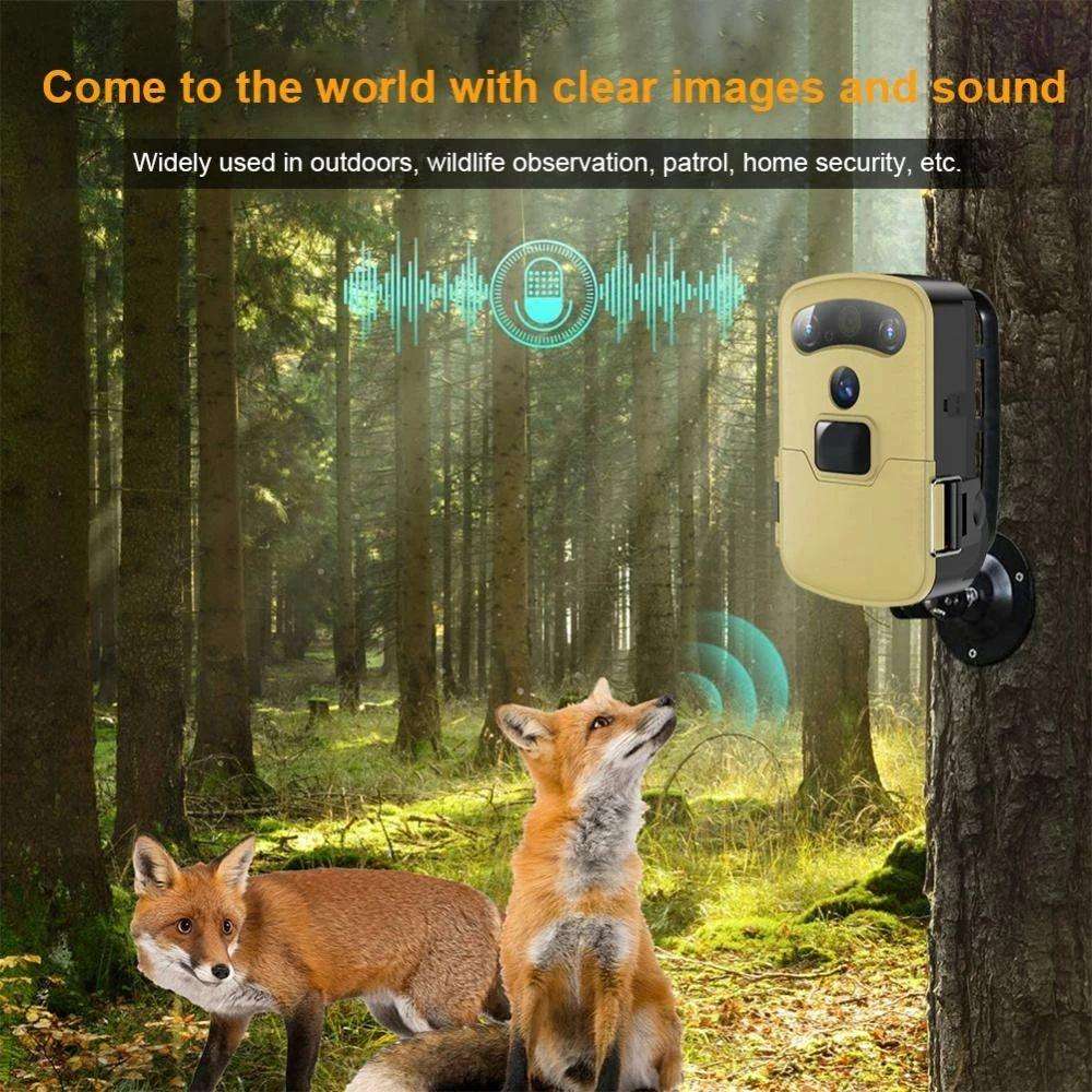 Waterproof Solar-Powered WiFi 720P Trail & Hunting Camera with Night Vision  Motion Detection, Weat