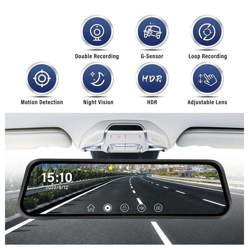 9-Inch Starlight Night Vision Dash Camera  Full HD 1080p Car DVR with Wide-Angle Lens & Loop Record