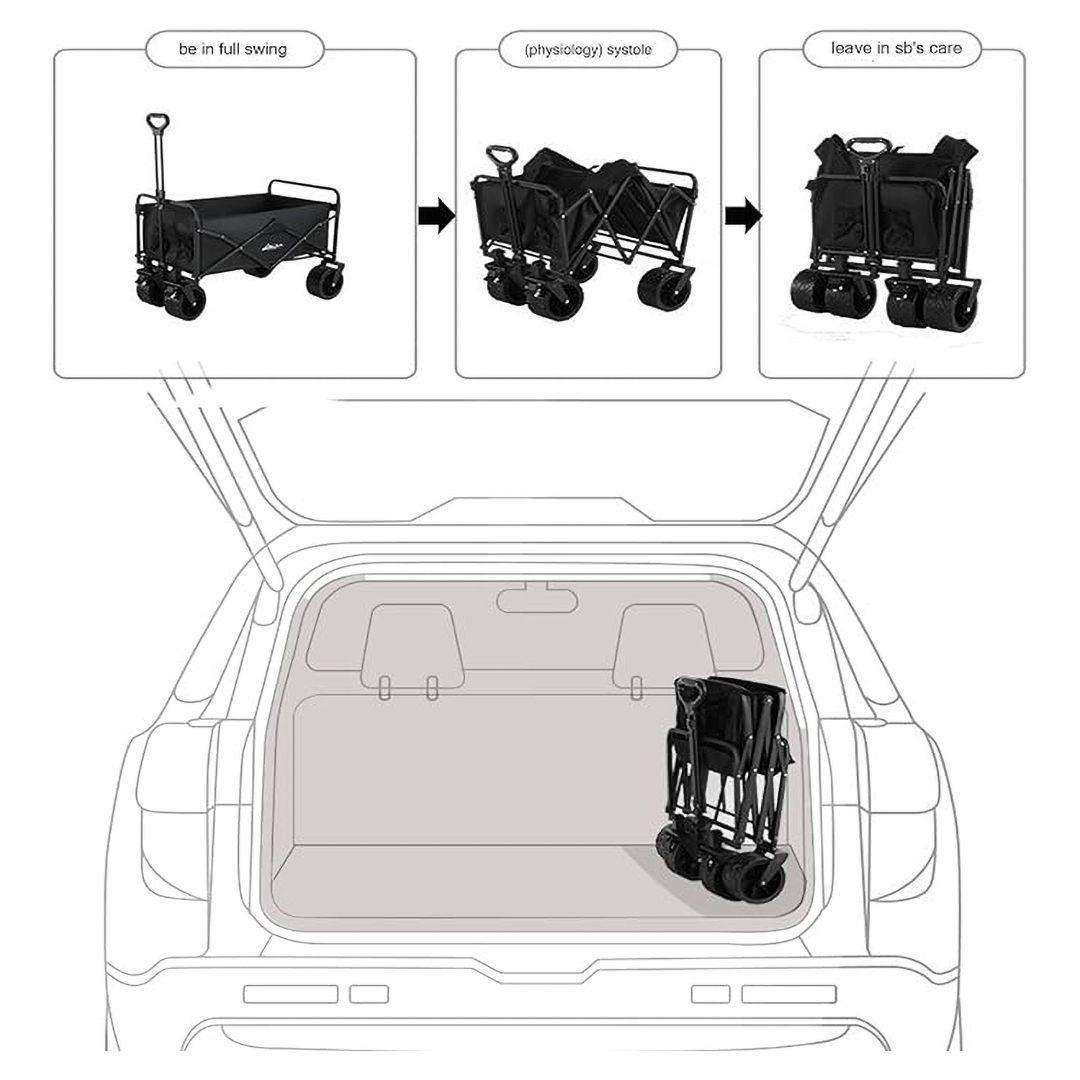 Compact Folding Camping Cart & Heavy-Duty Utility Wagon - All-Terrain Outdoor Gear Trolley for South