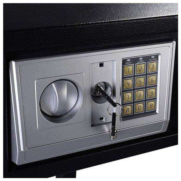 Durable Digital Electronic Safe Box with Keypad & Tubular Keys  4mm Steel