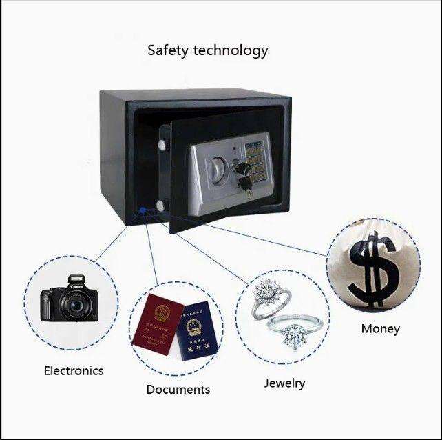 Durable Digital Electronic Safe Box with Keypad & Tubular Keys  4mm Steel