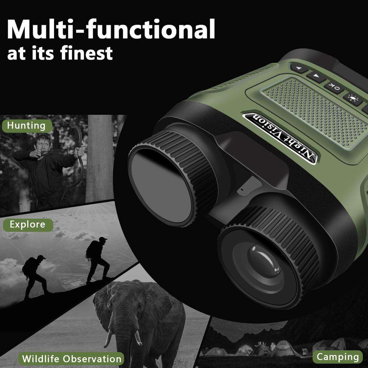 Andowl Q-NV02 Infrared Digital Night Vision Binoculars - Full HD Recording, 300m Range, 64GB SD Card