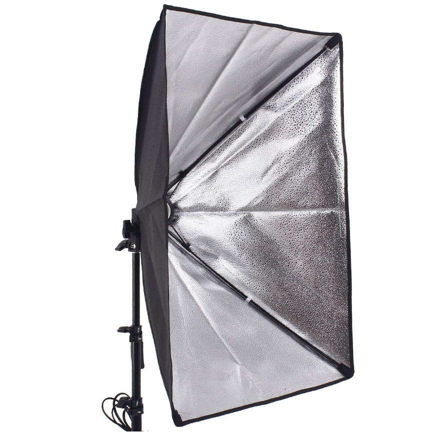 50x70cm Softbox Photography Lighting Kit  Studio Continuous Light with Stand & E27 Bulb