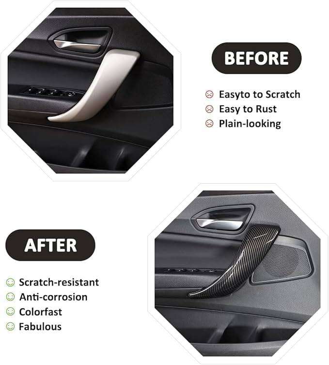 BMW F20 Interior Door Handle Trims (Carbon, 4-Piece)