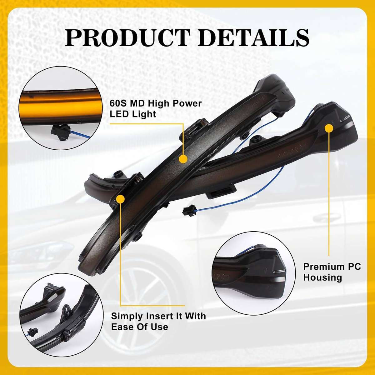 VW GOLF 7 Dynamic Sequential Mirror Indicators