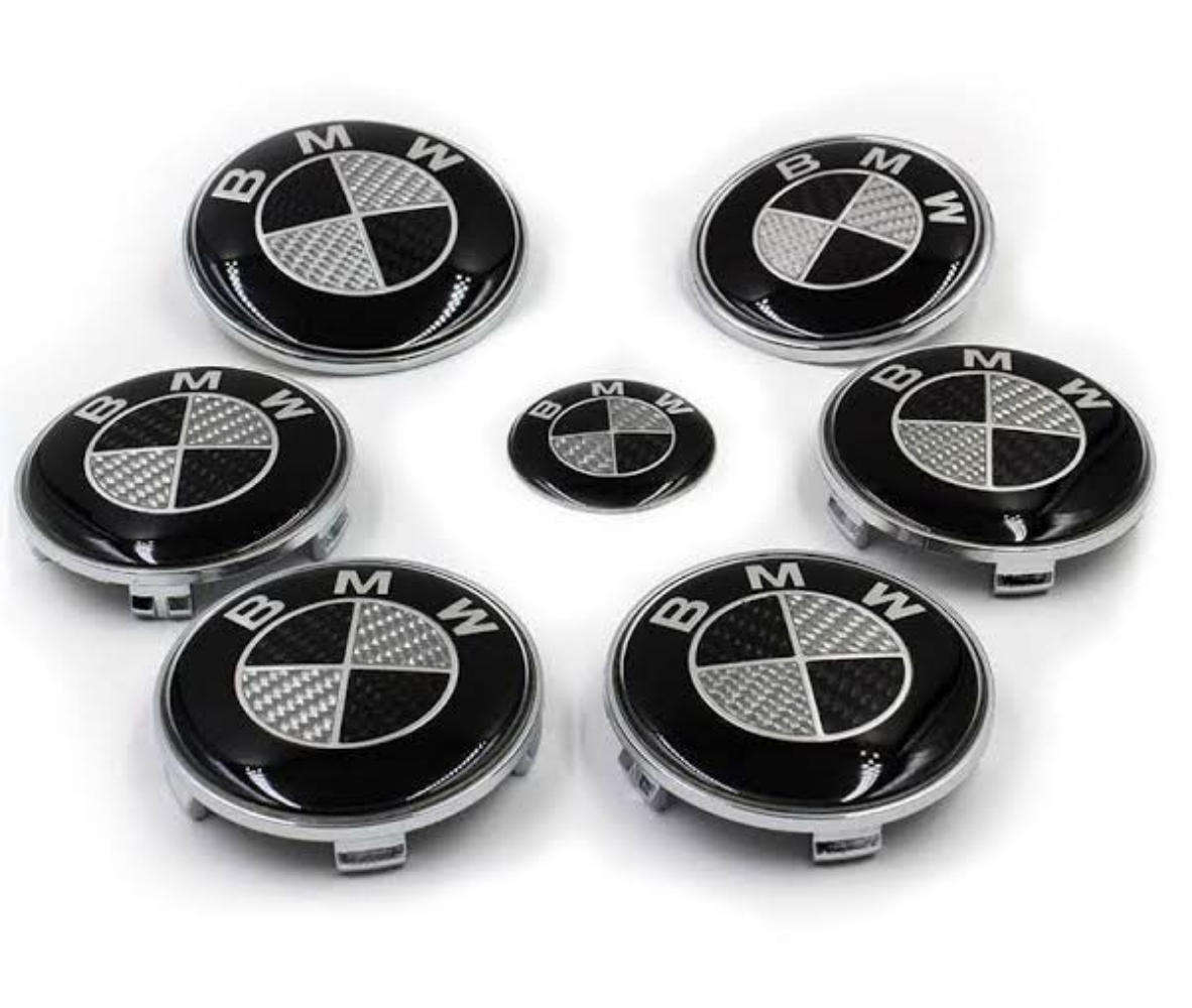BMW Black & White Carbon Badges (7 piece)
