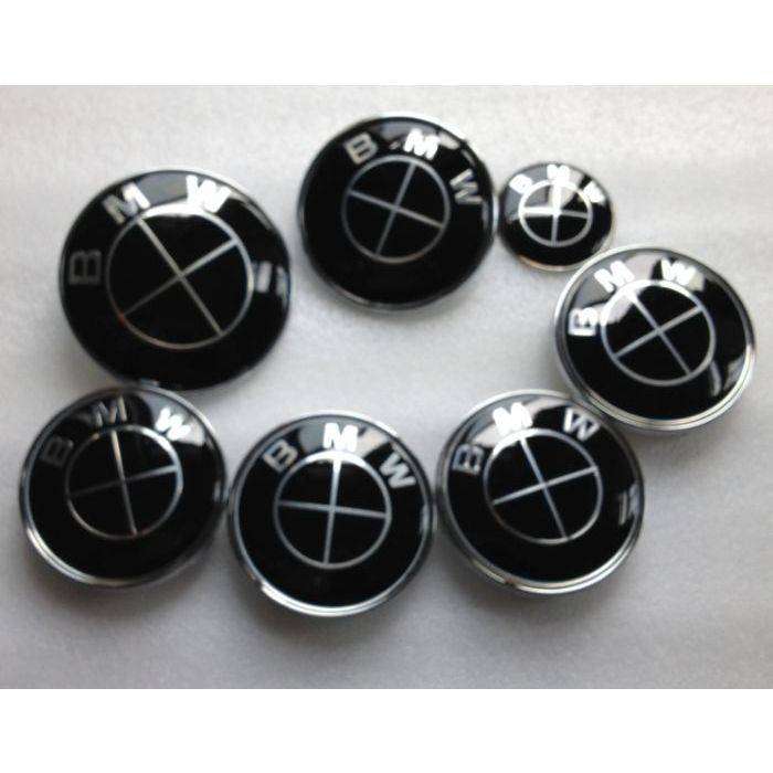 BMW Black Badges/Roundels (7 piece with 55mm wheels)